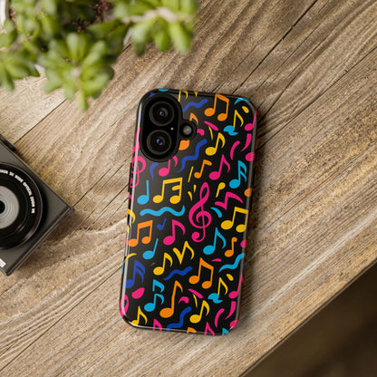 Vibrant Music Themed Phone Case with Colourful 3D Design – Stylish Protection for Music Lovers – Compatible with iPhone 13, 14, 15 & 16 – all models including Pro, Pro Max & Plus
