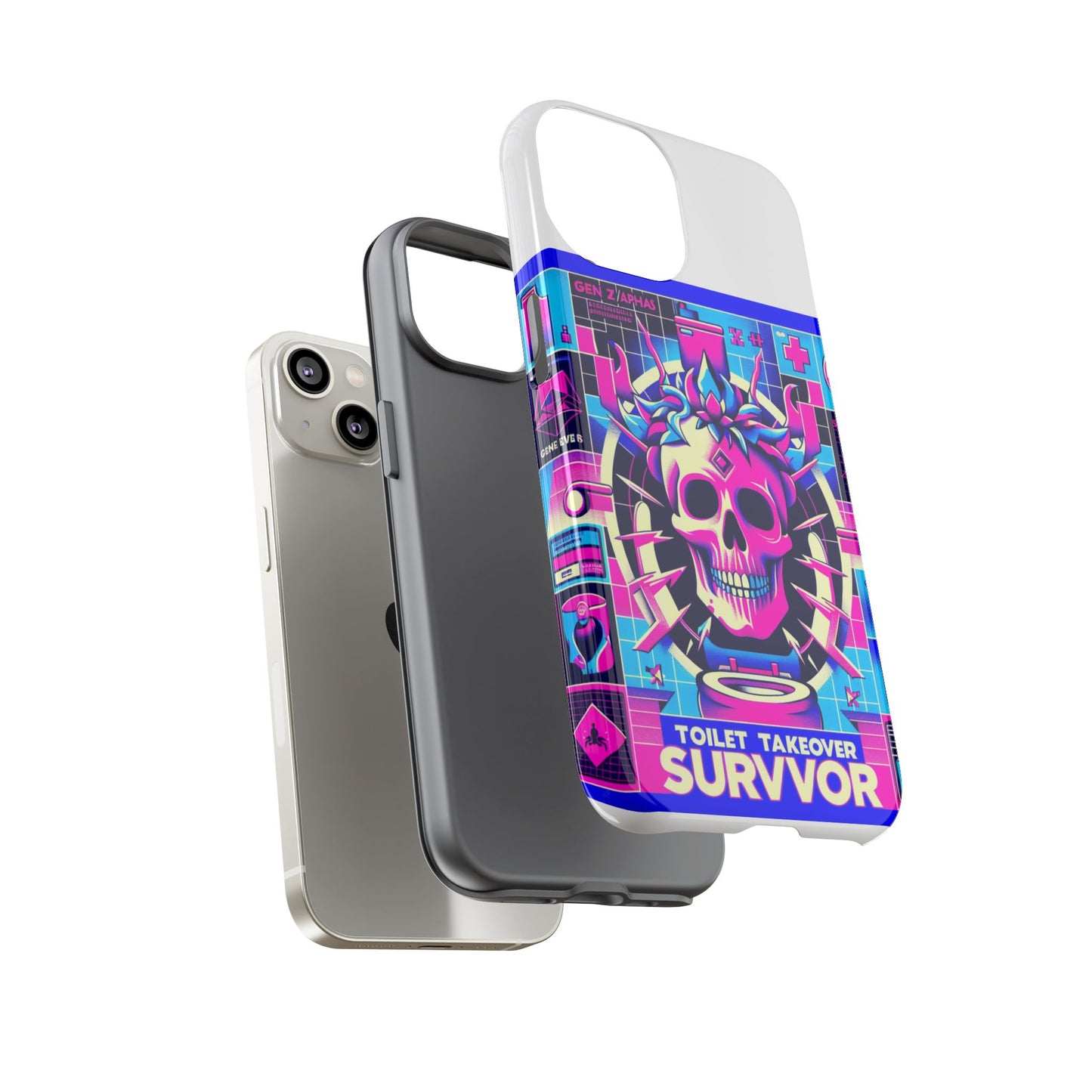 toilet takeover survivor 3d wrap protective phone case for anime and comic fans, shock absorbing tpu silicone, uv protected, stylish design, gift for birthdays and holidays