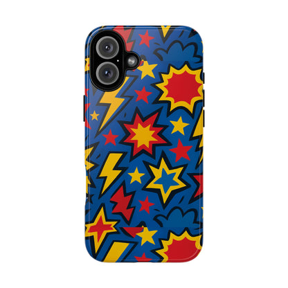 Vibrant 3D Superhero Design Protective Phone Case for Fun Retro Style and Unique Expression Compatible with iPhone 13, 14, 15 & 16 – All Models Including Pro, Pro Max & Plus