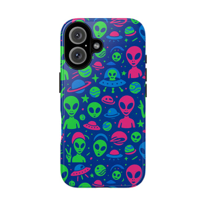 Vibrant Multicolour Alien 3D Wrap Phone Case in Retro Anime Style for Stylish Protection Compatible with iPhone 13, 14, 15 & 16 – all models including Pro, Pro Max & Plus
