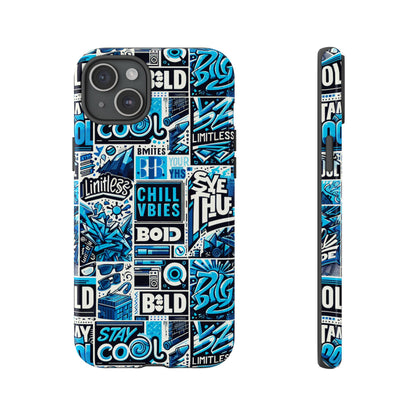 Blue Pattern Image 9 Phone Case for Smartphone Protection with 3D Wrap Design and Shock Absorption in Glossy or Matte Finish