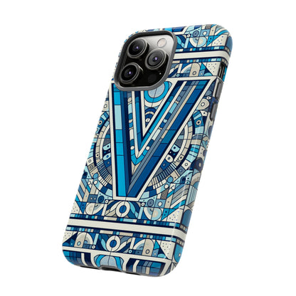 Blue Alphabet Letter V Phone Case for Men Women Kids Durable Shockproof Cartoon Anime Style Gift