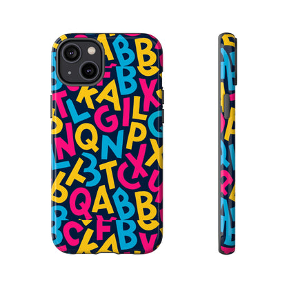 Multicolour 3D Wrap Phone Case with Playful Alphabet Design – Stylish Protection for Smartphones Compatible with iPhone 13, 14, 15 & 16 – All Models Including Pro, Pro Max & Plus