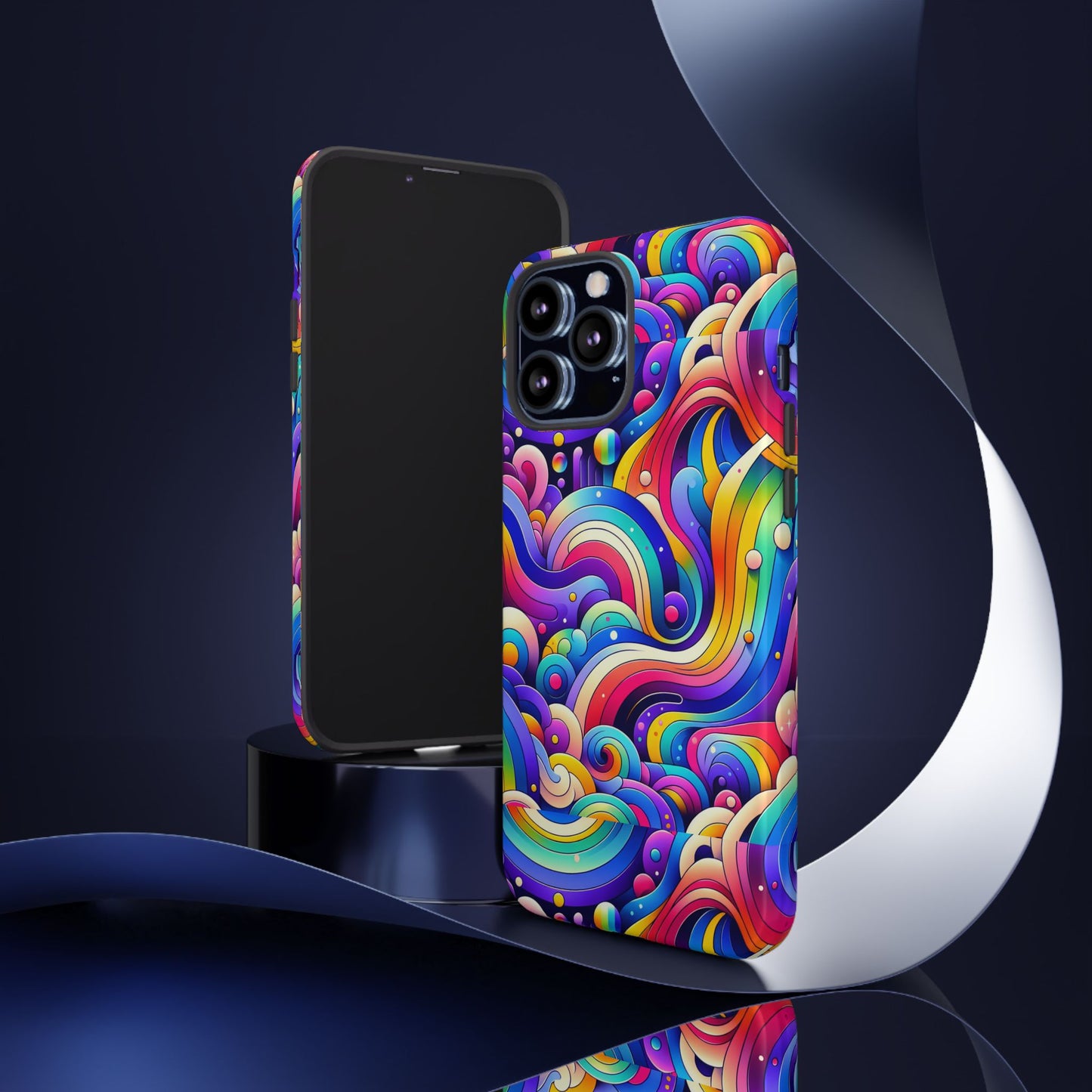 pattern image 4 vibrant shockproof phone case for anime and comic fans - colourful abstract design compatible with iphone 13, 14, 15 & 16 – all models including pro, pro max & plus