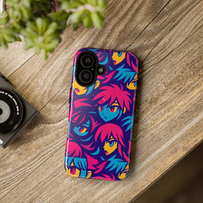 Vibrant 3D Anime Phone Case with Retro Design for Stylish Protection – Unique Accessory for Self-Expression Compatible with iPhone 13, 14, 15 & 16 – all models including Pro, Pro Max & Plus