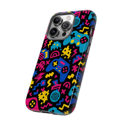 Vibrant Retro Gaming Phone Case with 3D Design for Stylish Protection Compatible with iPhone 13, 14, 15 & 16 – all models including Pro, Pro Max & Plus