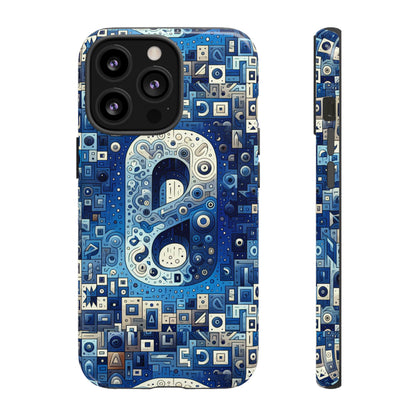 Blue Alphabet A Phone Case for Mobile Phones Durable Shockproof TPU Cover with 3D Wrap Design for Kids and Teens