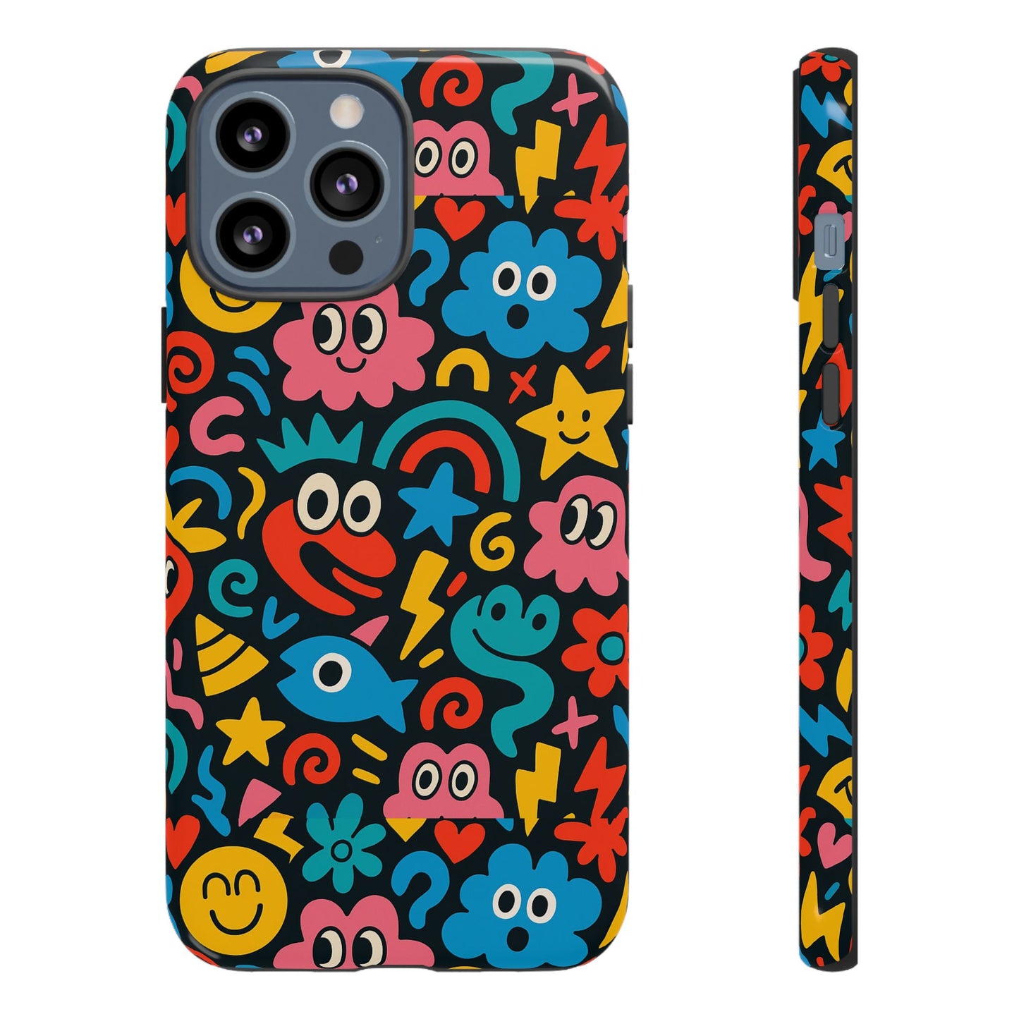 vibrant cartoon protective phone case with 3d wrap design for creative expression – compatible with iphone 13, 14, 15 & 16 – all models including pro, pro max & plus