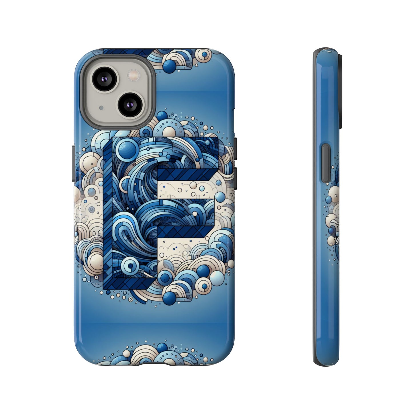 blue alphabet f phone case for iphone and android durable shockproof cover with 3d wrap design and uv protection