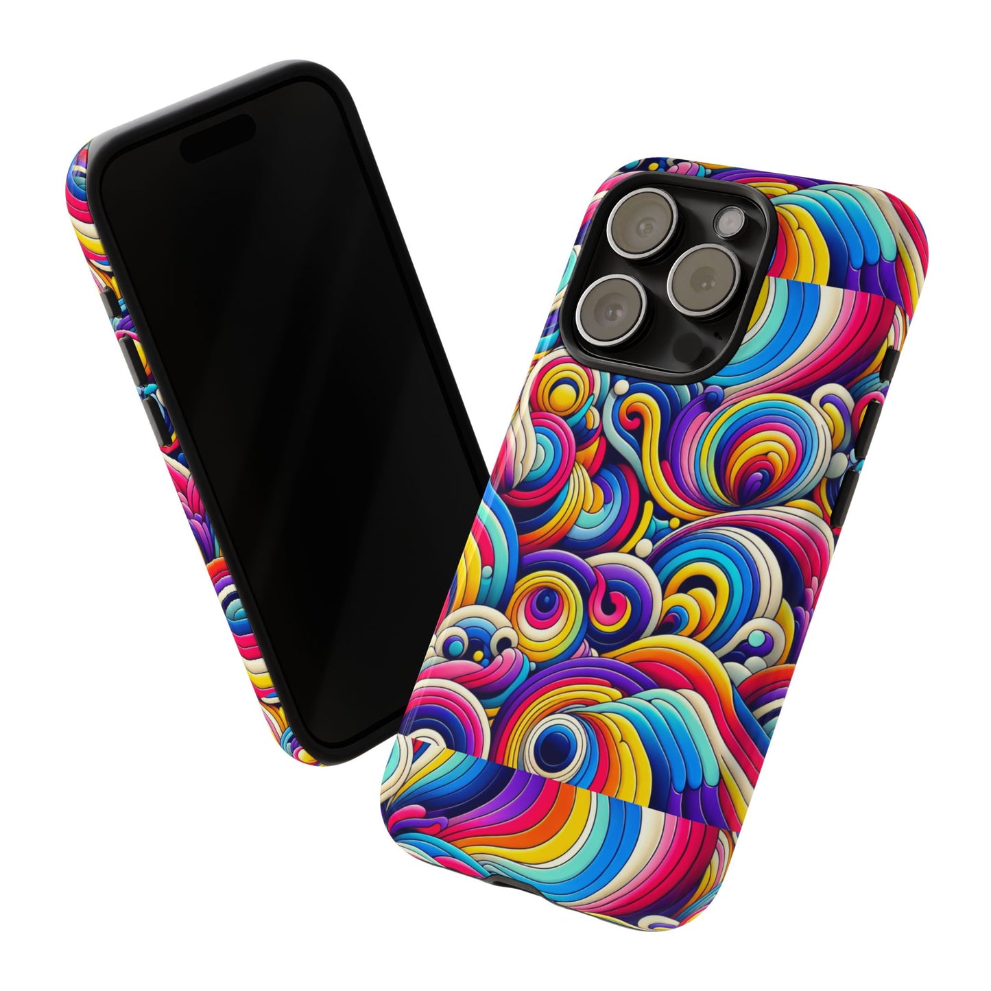 pattern image 5 vibrant shockproof phone case for anime and comic fans - colourful abstract art style, durable protective cover compatible with iphone 13, 14, 15 & 16 – all models including pro, pro max & plus