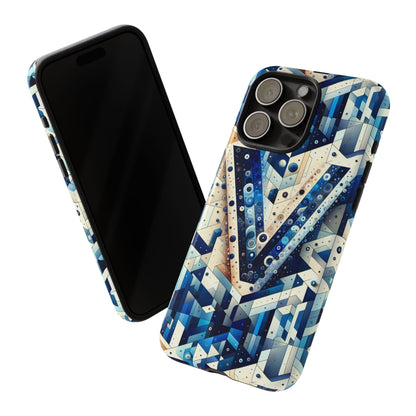 Blue Alphabet V Phone Case for Samsung and iPhone Shockproof Protective Cover with 3D Wrap Design and UV Resistance