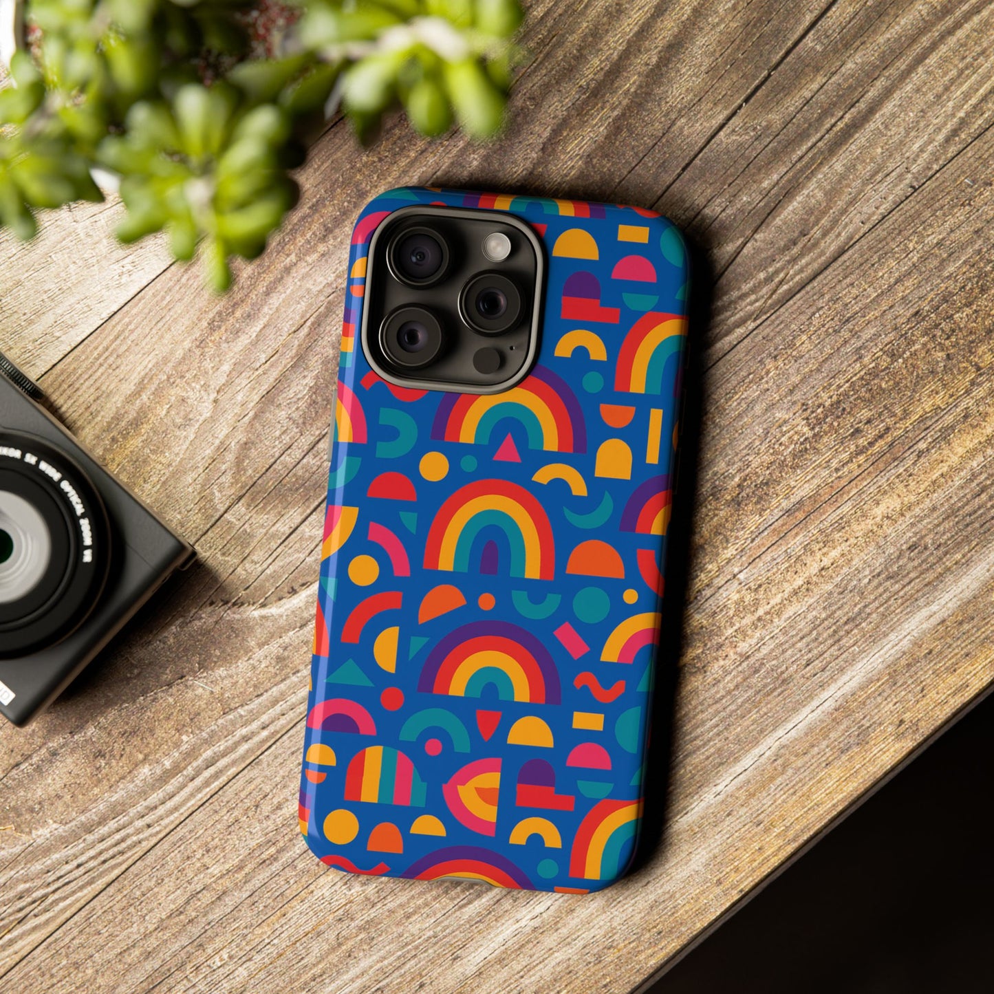 rainbow 3d wrap protective phone case stylish accessory for adults and teens compatible with iphone 13, 14, 15 & 16 – all models including pro, pro max & plus