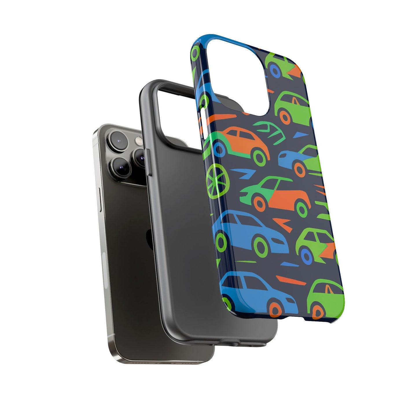 vibrant 3d car pattern protective phone case for expressive individuals stylish accessory compatible with iphone 13, 14, 15 & 16 – all models including pro, pro max & plus