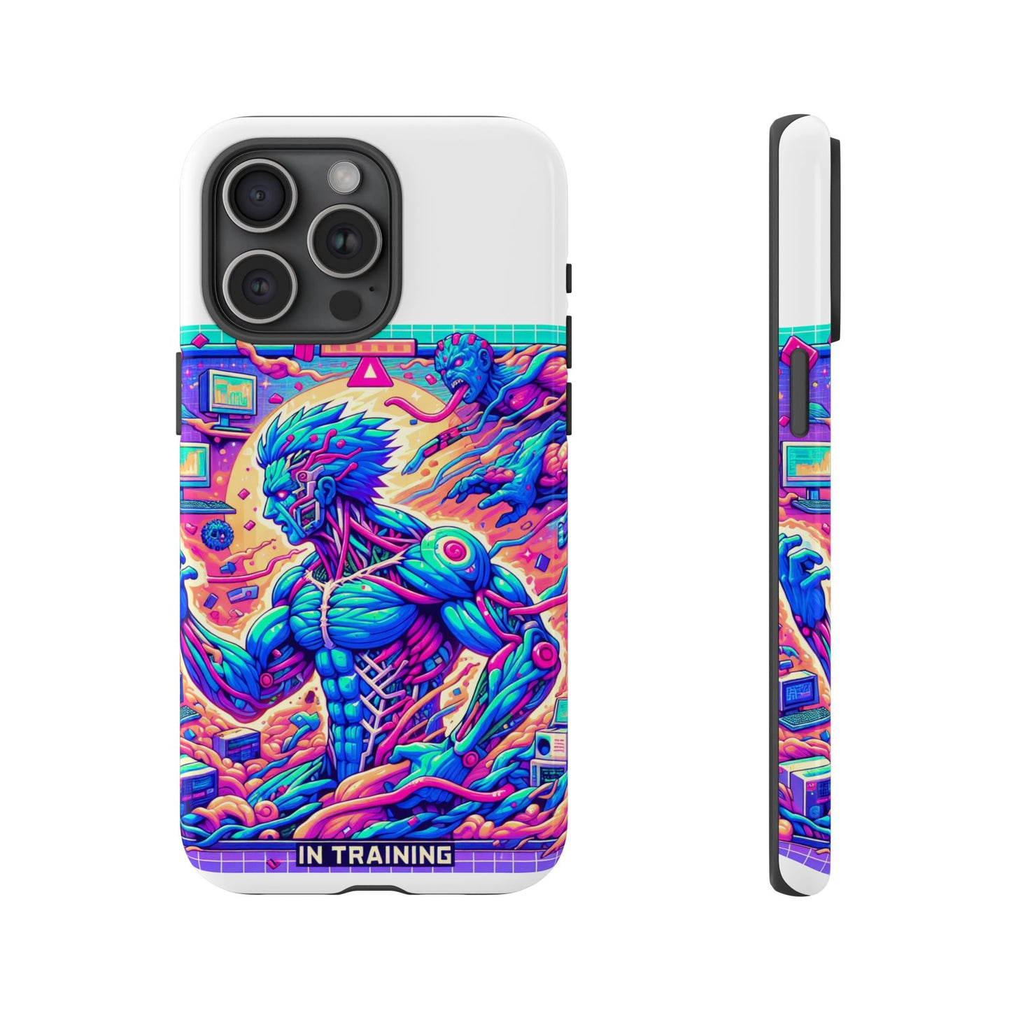 giga chad in training protective phone case for anime fans