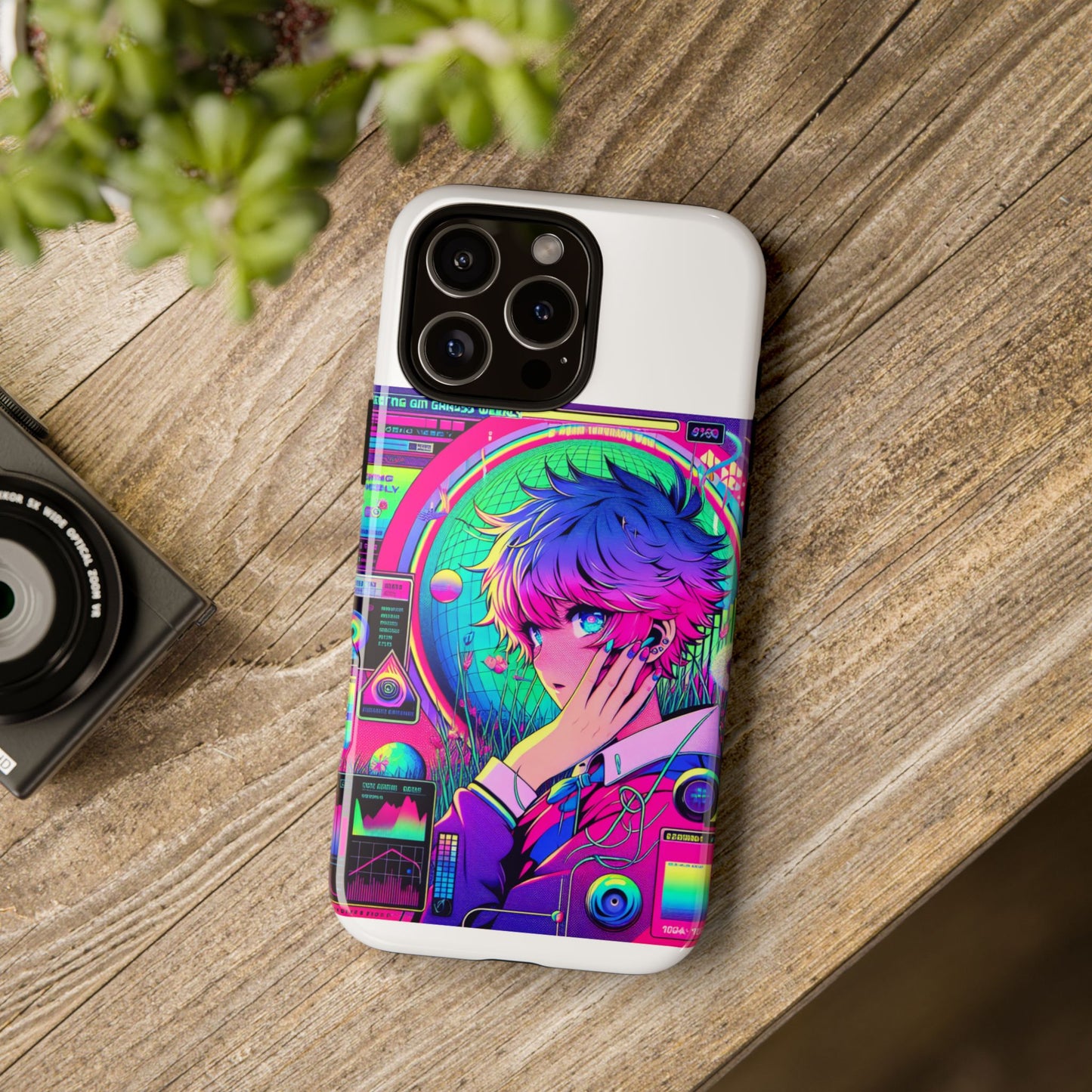 touching grass weekly vibrant protective phone case for smartphones, retro anime design, shock absorbent tpu, uv protected, unique gift for tech enthusiasts