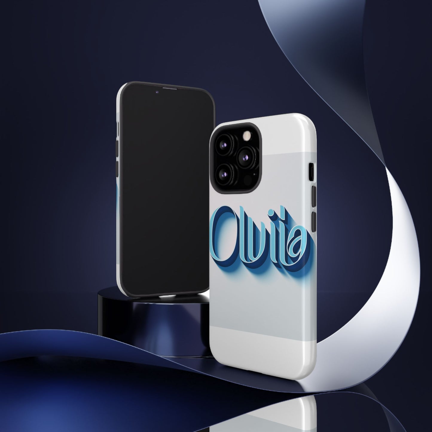 vibrant 3d typography phone case in blue for stylish protection – unique accessory for self-expression compatible with iphone 13, 14, 15 & 16 – all models including pro, pro max & plus