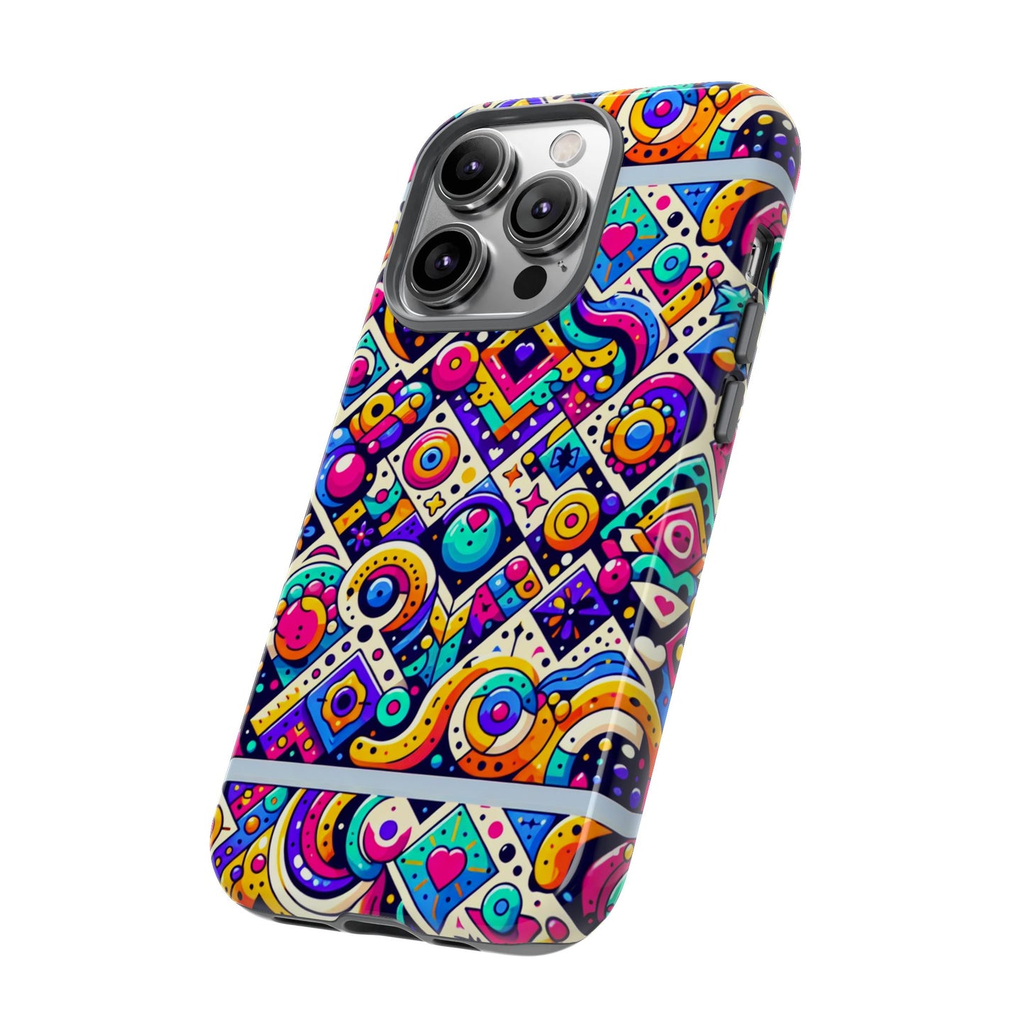 pattern image 6 vibrant 3d wrap phone case for anime and comic fans - colourful abstract design compatible with iphone 13, 14, 15 & 16 – all models including pro, pro max & plus