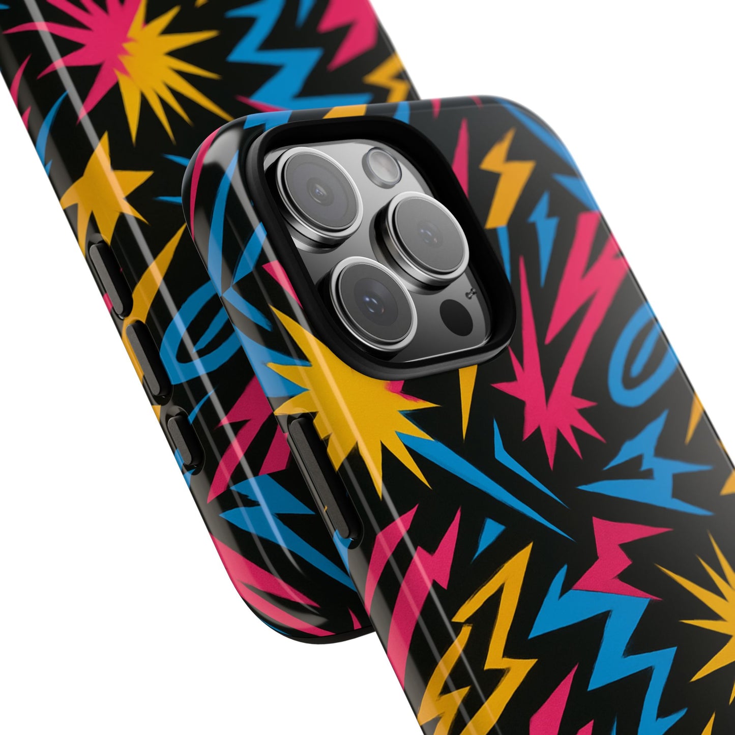 multicolour cartoon 3d wrap protective phone case – funky lightning design for trendy individuals – stylish protection compatible with iphone 13, 14, 15 & 16 – all models including pro, pro max & plus