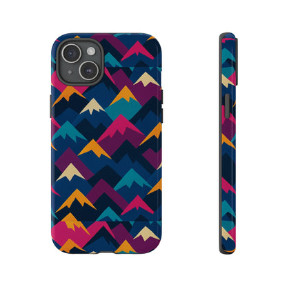 Multicolour Mountain Geometric Protective Phone Case – Stylish Accessory for Unique Self-Expression Compatible with iPhone 13, 14, 15 & 16 – all models including Pro, Pro Max & Plus