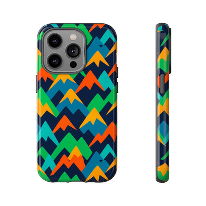 Vibrant Mountain Design Protective Phone Case with Colourful Abstract Pattern for Stylish Protection Compatible with iPhone 13, 14, 15 & 16 – All Models Including Pro, Pro Max & Plus