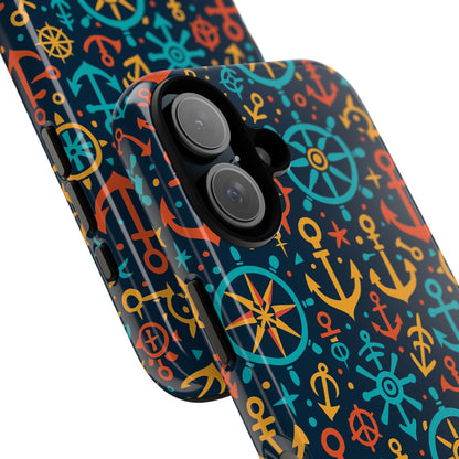 Vibrant Nautical Pattern Phone Case for Stylish Protection – Bold Accessory for iPhone 13, 14, 15 & 16 – All Models Including Pro, Pro Max & Plus