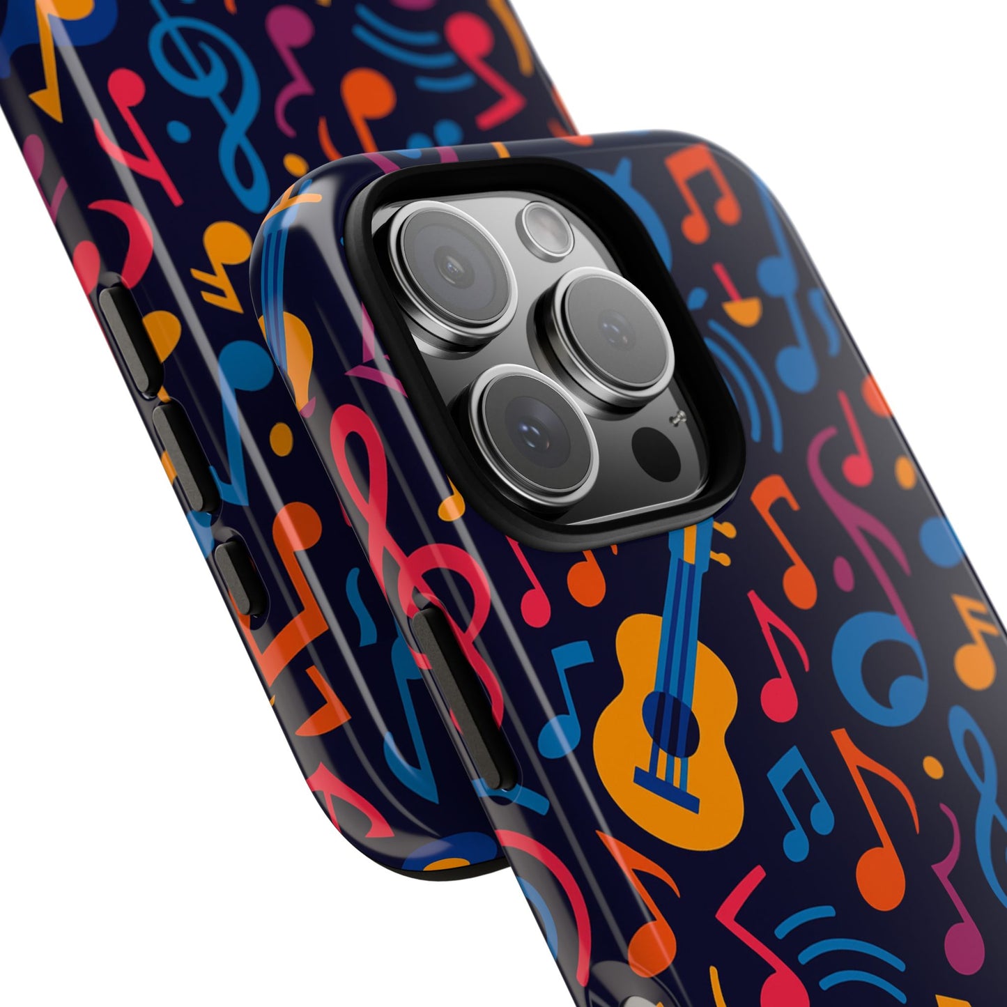vibrant 3d music design protective phone case for music lovers stylish accessory compatible with iphone 13, 14, 15 & 16 – all models including pro, pro max & plus