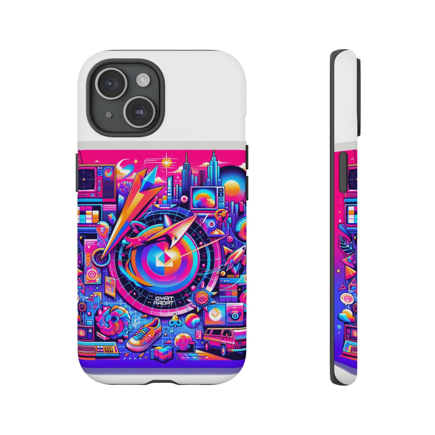 gyatt radar online 3d wrap protective phone case for smartphones, retro anime design, durable shock absorption, uv protected, glossy or matte finish