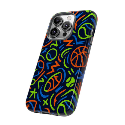 Vibrant 3D Wrap Protective Phone Case with Colourful Sports Design for Unique Style and Expression Compatible with iPhone 13, 14, 15 & 16 – all models including Pro, Pro Max & Plus