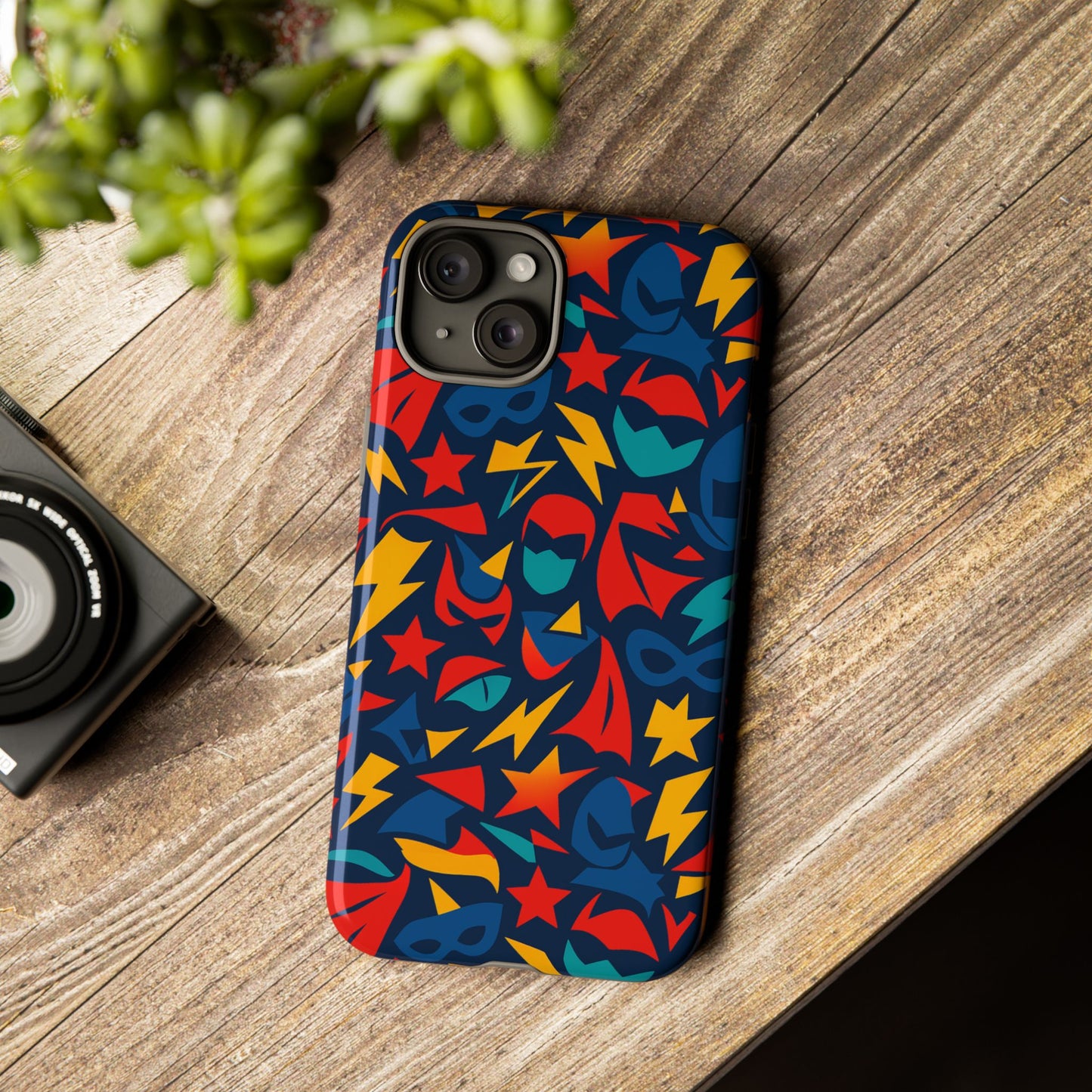vibrant superhero protective phone case with 3d wrap design – stylish unisex protection for smartphones compatible with iphone 13, 14, 15 & 16 – all models including pro, pro max & plus