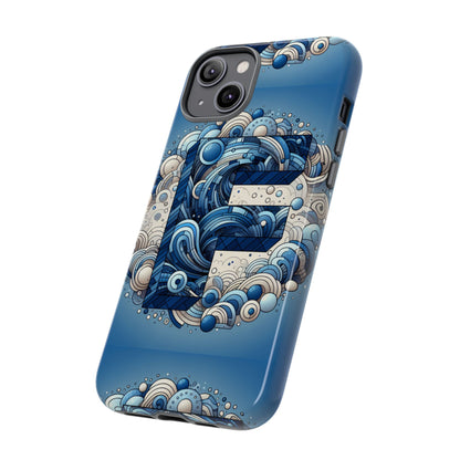 Blue Alphabet F Phone Case for iPhone and Android Durable Shockproof Cover with 3D Wrap Design and UV Protection