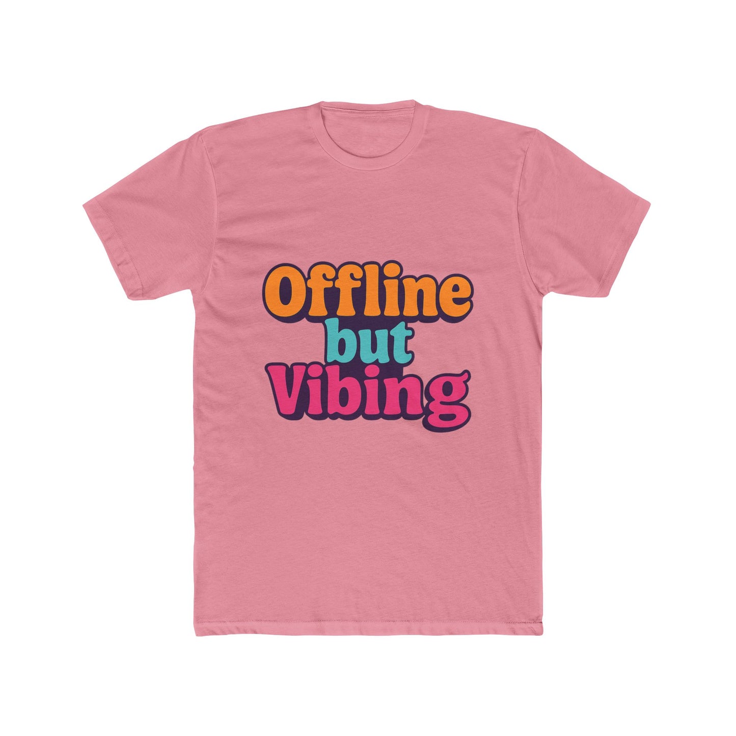 unisex t-shirt - offline but vibing meme graphic tee, multicolor casual funny shirt