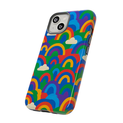 Multicolour 3D Rainbow Phone Case for Trendy Men and Women Unique Playful Design Stylish Protection Compatible with iPhone 13, 14, 15 & 16 – all models including Pro, Pro Max & Plus