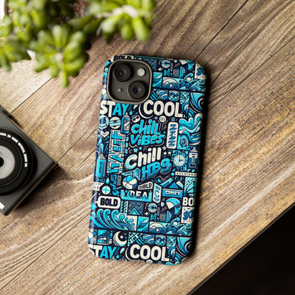 Vibrant 3D Wrap Protective Phone Case with Colourful Chill Vibes Design – Unique Style Accessory for Self-Expression Compatible with iPhone 13, 14, 15 & 16 – all models including Pro, Pro Max & Plus
