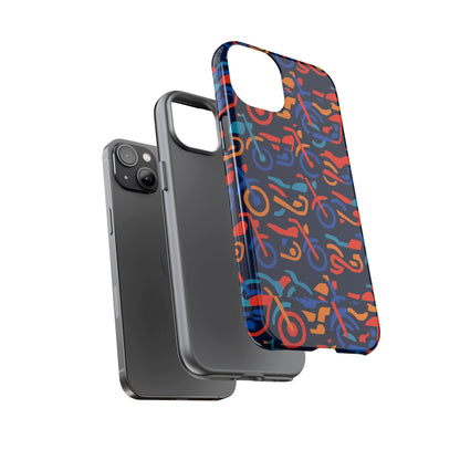 Vibrant 3D Multicolour Motorcycle Pattern Protective Phone Case for Creative Individuals – Stylish Protection Compatible with iPhone 13, 14, 15 & 16 – All Models Including Pro, Pro Max & Plus