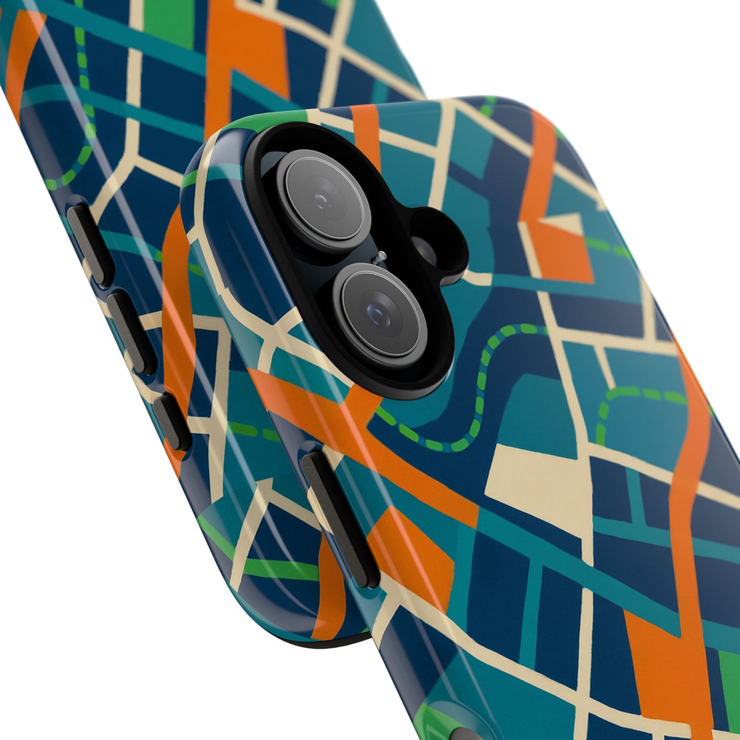 multicolour abstract geometric phone case for stylish protection compatible with iphone 13, 14, 15 & 16 – all models including pro, pro max & plus