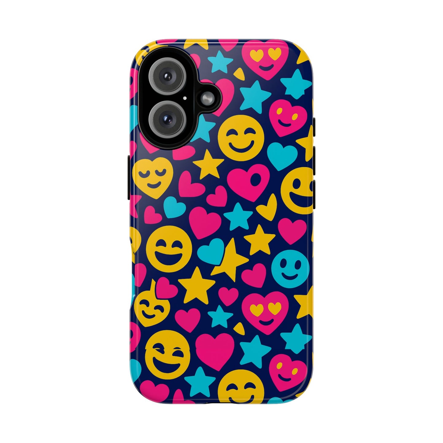 vibrant emoji protective phone case with 3d wrap design for fun style and robust protection compatible with iphone 13, 14, 15 & 16 – all models including pro, pro max & plus