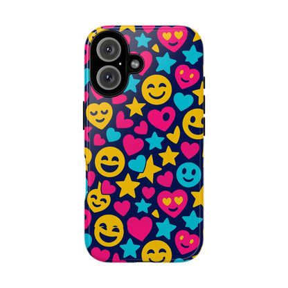 Vibrant Emoji Protective Phone Case with 3D Wrap Design for Fun Style and Robust Protection Compatible with iPhone 13, 14, 15 & 16 – All Models Including Pro, Pro Max & Plus