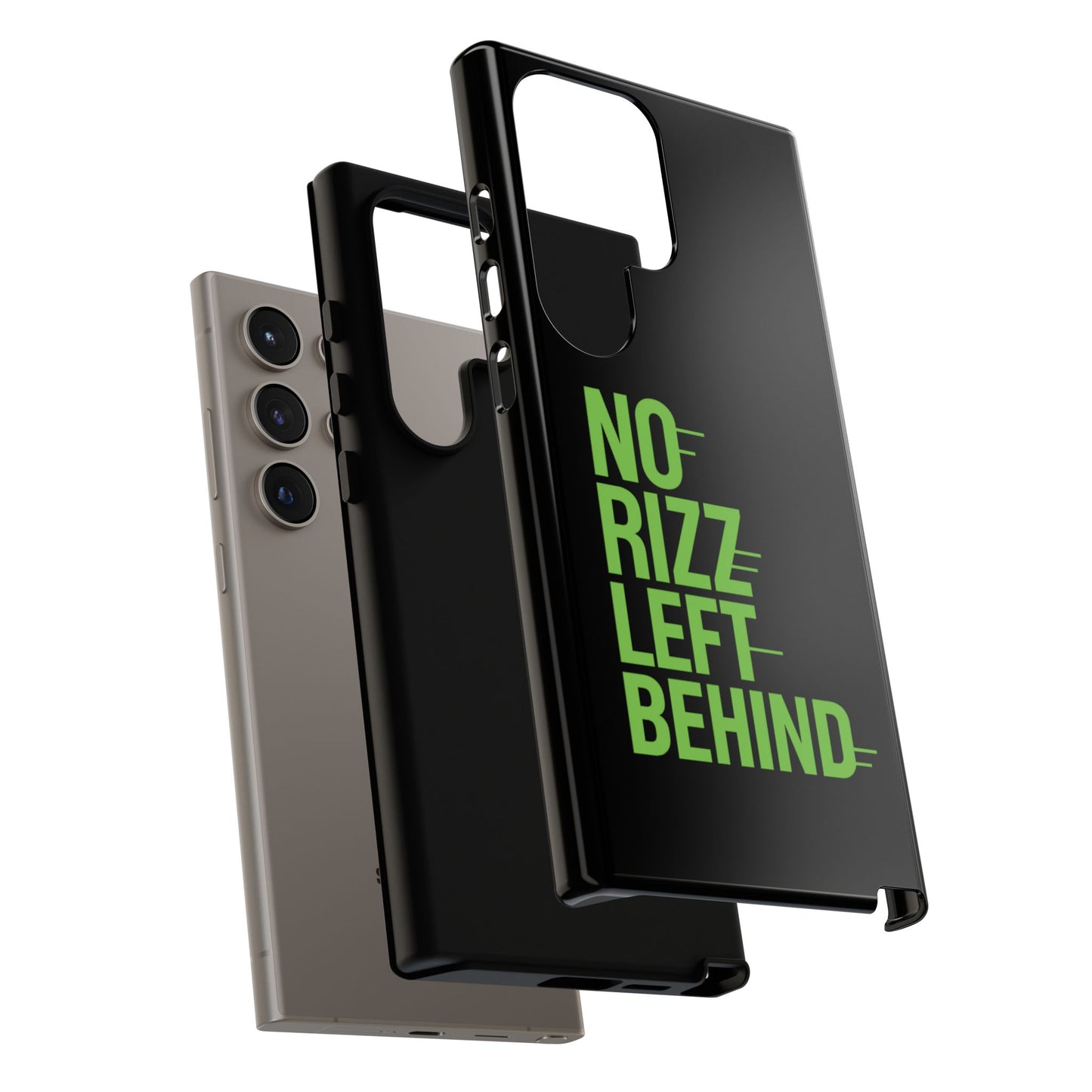 tough phone case - no rizz left behind, durable protection, shock absorbent, stylish design, perfect gift for adults, supports wireless charging, uv protected, lightweight accessory