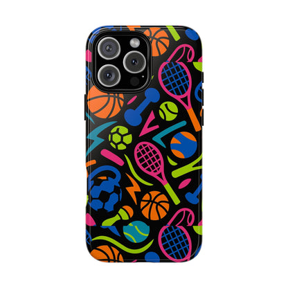 Vibrant 3D Sport-Themed Protective Phone Case in Multicolour Design for Active Lifestyle Compatible with iPhone 13, 14, 15 & 16 – All Models Including Pro, Pro Max & Plus