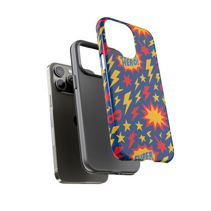 Vibrant 3D Superhero Phone Case – Colourful Retro Design for Kids and Adults – Stylish Protection Compatible with iPhone 13, 14, 15 & 16 – All Models Including Pro, Pro Max & Plus