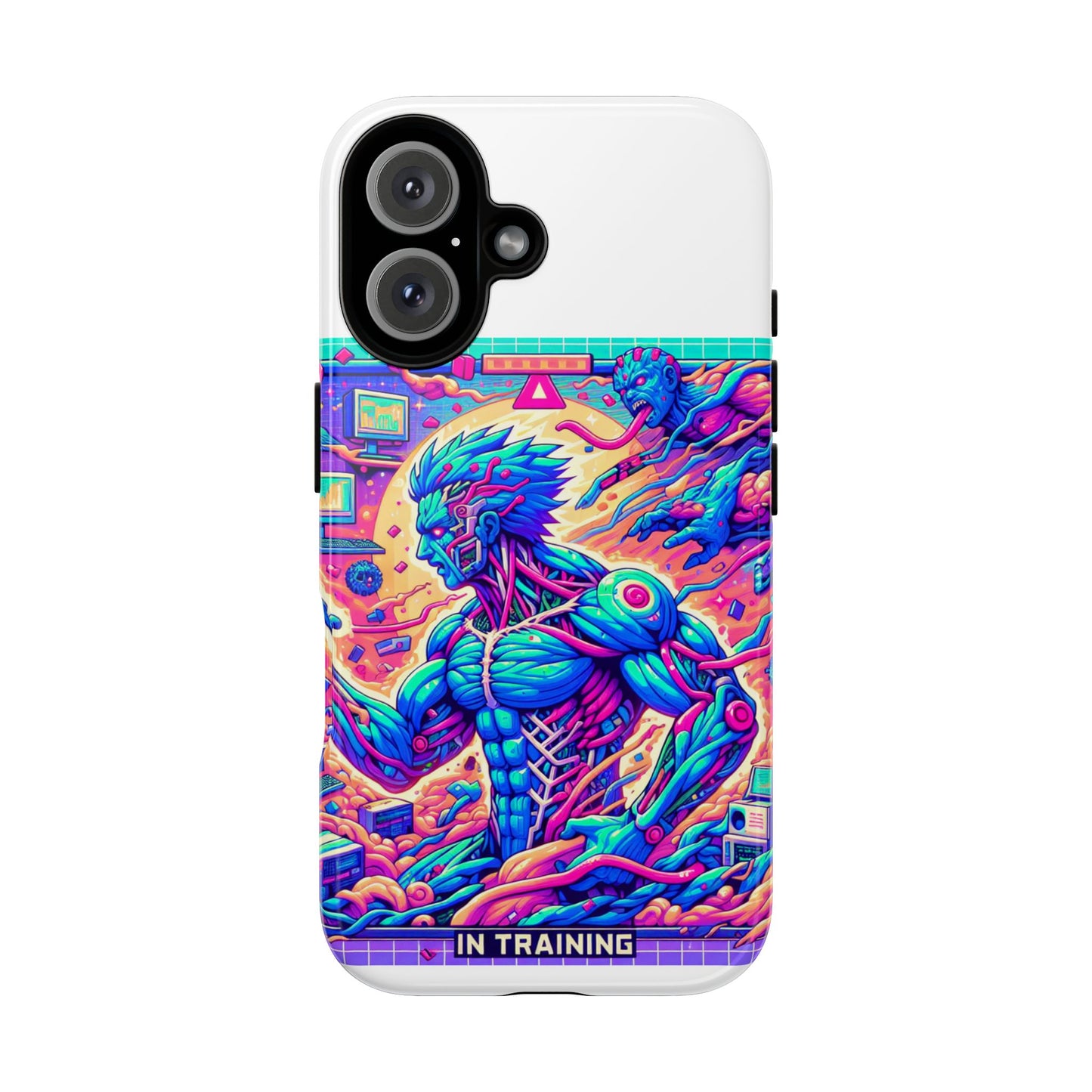 giga chad in training protective phone case for anime fans
