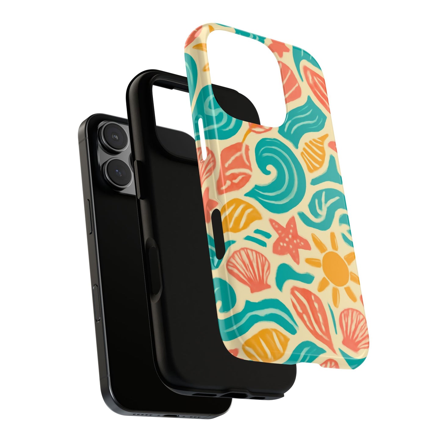 vibrant beach style protective phone case with 3d wrap design for stylish protection – compatible with iphone 13, 14, 15 & 16 – all models including pro, pro max & plus