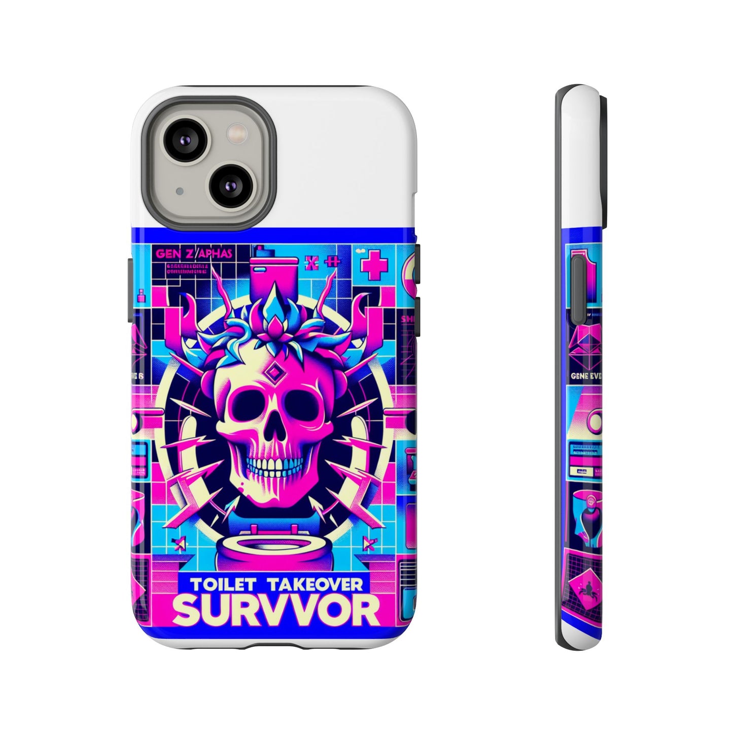 toilet takeover survivor 3d wrap protective phone case for anime and comic fans, shock absorbing tpu silicone, uv protected, stylish design, gift for birthdays and holidays