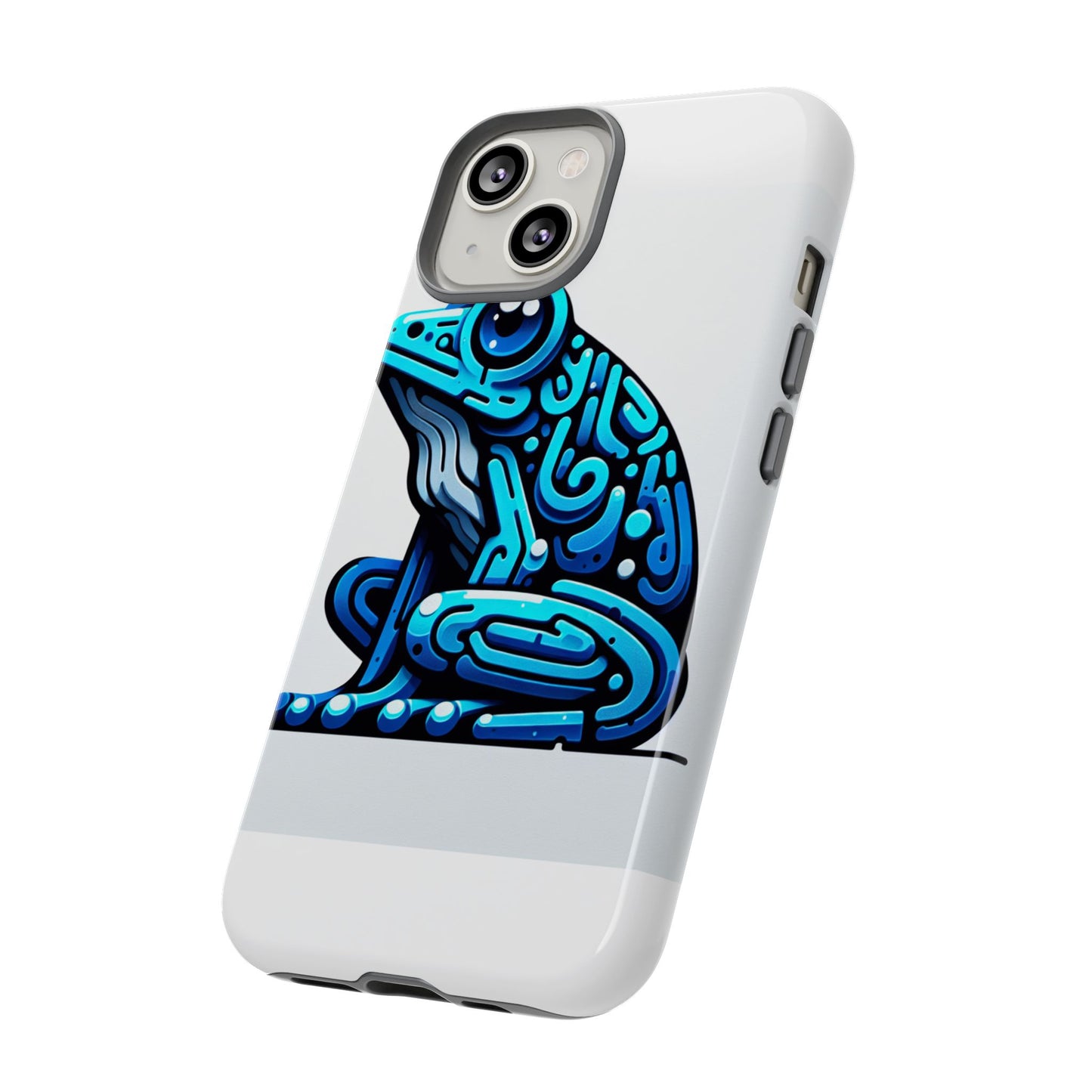 vibrant blue frog 3d wrap phone case for unique accessories retro style compatible with iphone 13, 14, 15 & 16 – all models including pro, pro max & plus