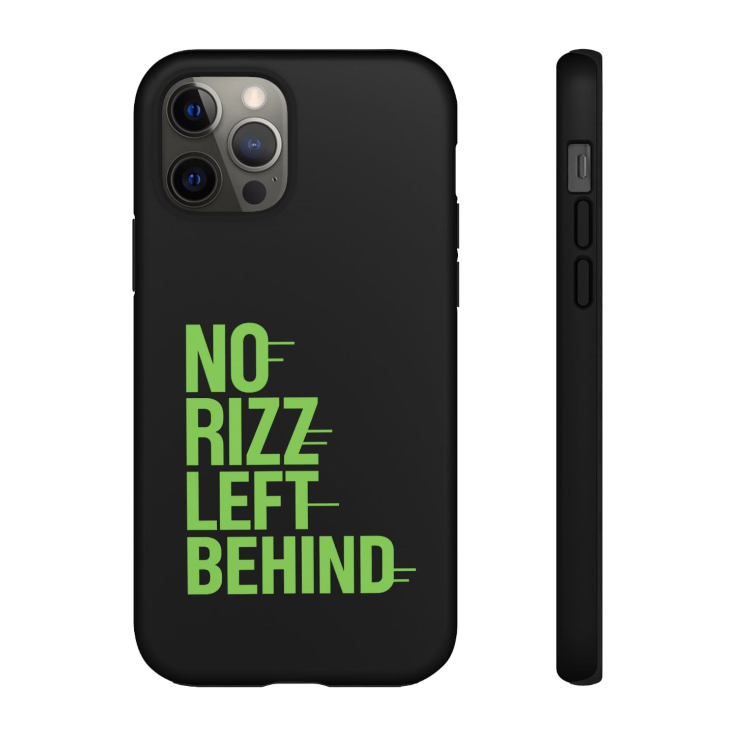 tough phone case - no rizz left behind, durable protection, shock absorbent, stylish design, perfect gift for adults, supports wireless charging, uv protected, lightweight accessory