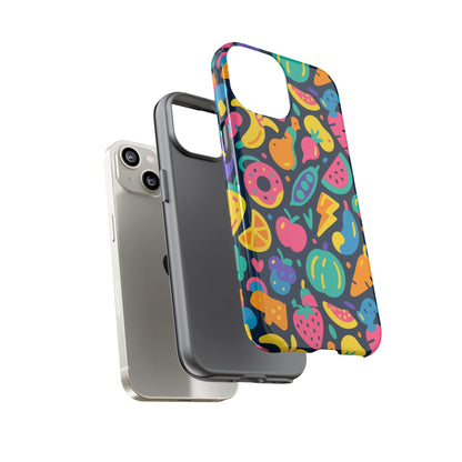 Vibrant 3D Fruit Pattern Protective Phone Case Colourful Accessory for Stylish Individuals Compatible with iPhone 13, 14, 15 & 16 – all models including Pro, Pro Max & Plus
