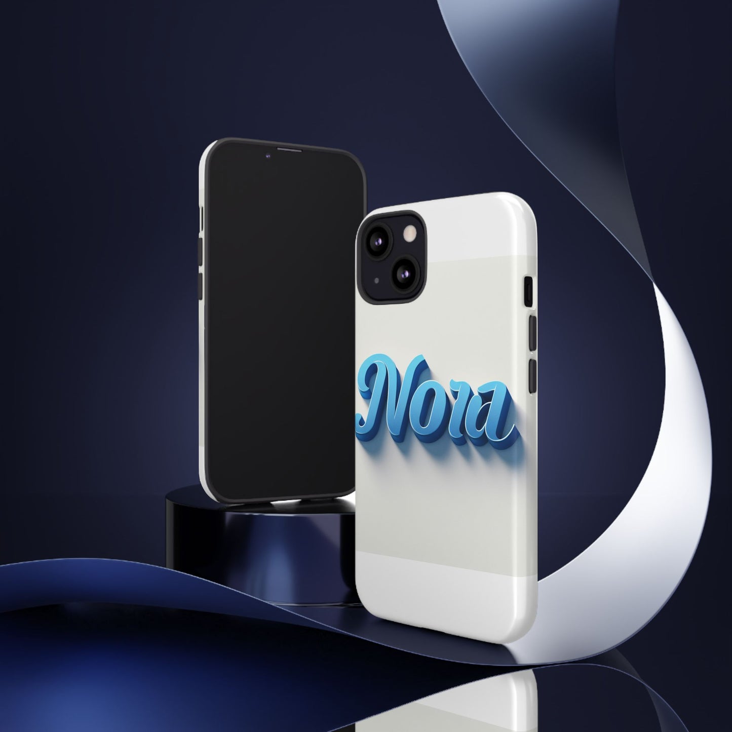 vibrant 3d text phone case in blue with retro design – stylish protection for smartphones, compatible with iphone 13, 14, 15 & 16 – all models including pro, pro max & plus