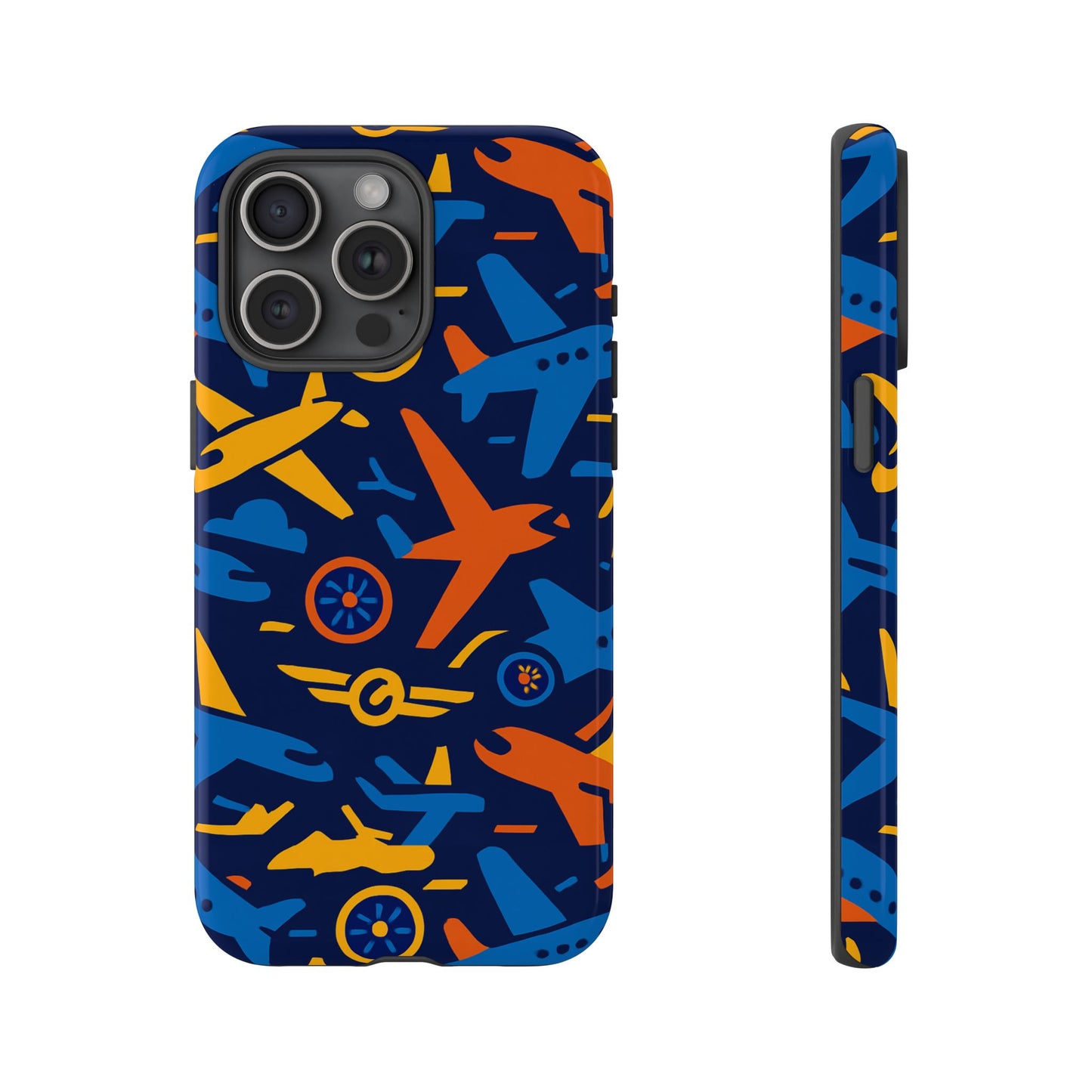 vibrant 3d airplane pattern protective phone case for self-expression and stylish protection compatible with iphone 13, 14, 15 & 16 – all models including pro, pro max & plus