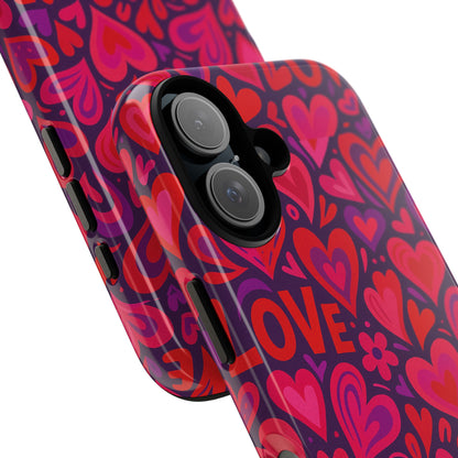 Multicolour 3D Heart Pattern Protective Phone Case for Smartphones – Vibrant Design for Stylish Protection, Compatible with iPhone 13, 14, 15 & 16 – all models including Pro, Pro Max & Plus