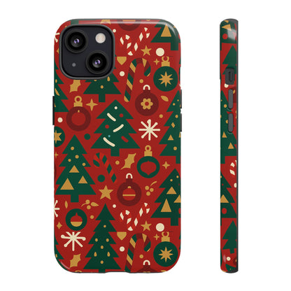 Festive Red Christmas Phone Case with 3D Wrap Design – Vibrant Protection for iPhone 13, 14, 15 & 16 – All Models Including Pro, Pro Max & Plus